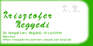 krisztofer negyedi business card